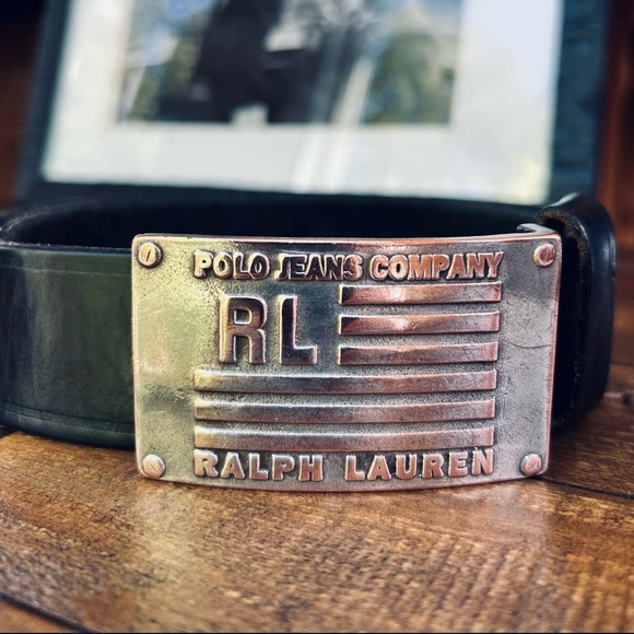 ***SOLD*** Ralph Lauren POLO JEANS COMPANY RALPH LAUREN   XS-S BLK LEATHER BELT - Picture 4 of 13